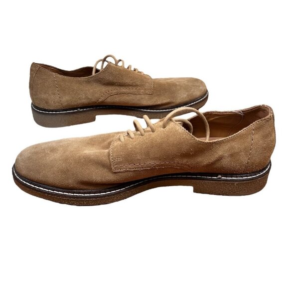 Zara 45 12 Men Suede Leather Shoes Oxford Derby Sand Office - Picture 5 of 8
